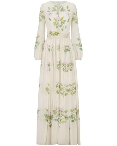 Giambattista Valli Floral-print Belted Maxi Dress - White