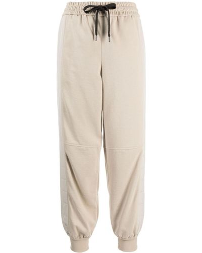 Brunello Cucinelli Paneled Jersey Track Pants - Natural