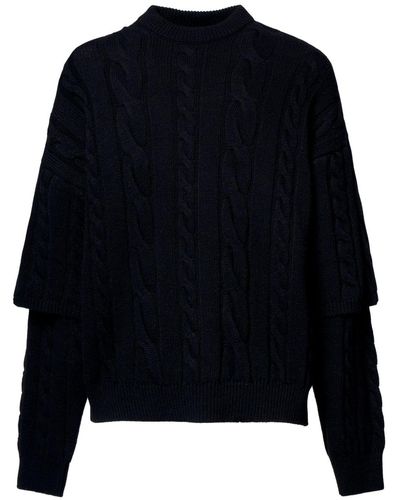 A BETTER MISTAKE Pullover mit Zopfmuster - Blau
