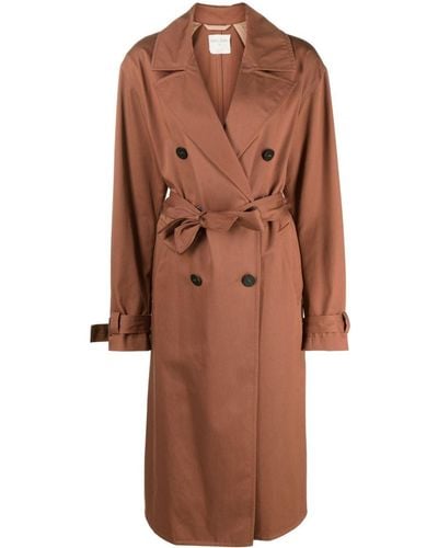 Forte Forte Trenchcoat Met Dubbele Rij Knopen - Bruin