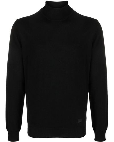 Corneliani High-neck Virgin-wool Jumper - Black