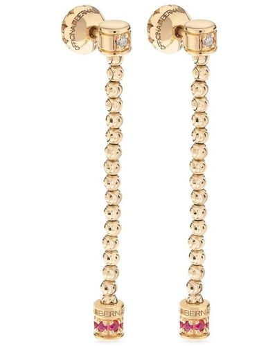 Officina Bernardi 18kt Yellow Gold Moon Ruby Earrings - White