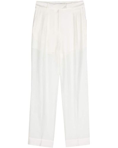 Calvin Klein Semi-sheer Straight Trousers - White