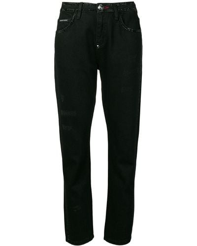 Philipp Plein Crystal Embellished Straight-leg Jeans - Black