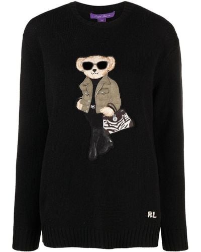 Ralph Lauren Collection Polo Bear Crew-neck Sweater - Black