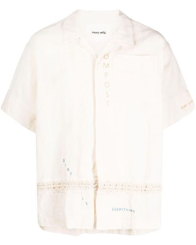 STORY mfg. Chemise Greetings à manches courtes - Blanc
