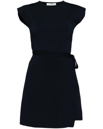 Yves Salomon Tie-waist Knitted Minidress - Black