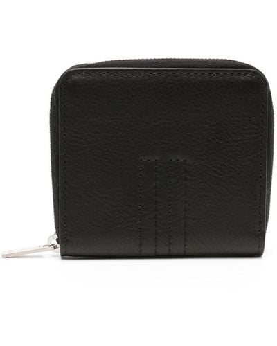 Rick Owens Tonal-stitching Leather Wallet - Zwart