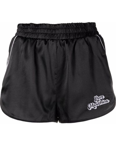 Love Moschino Sport-Shorts mit Logo-Print - Schwarz