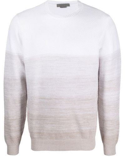 Corneliani Gestrickter Pullover mit Farbverlauf - Weiß