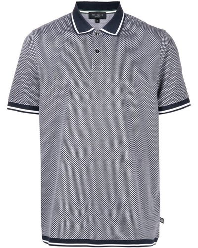 Ted Baker Polo a quadri - Grigio