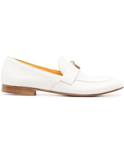 Madison Maison Lock Leather Loafers - White