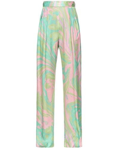 Pinko Pantalones rectos con estampado abstracto - Verde