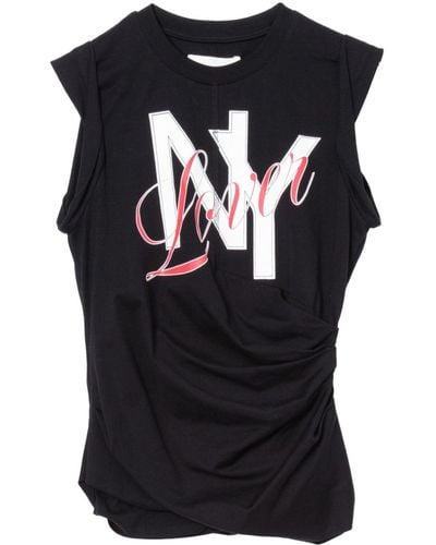 3.1 Phillip Lim Ny Lover-print Tank Top - Black