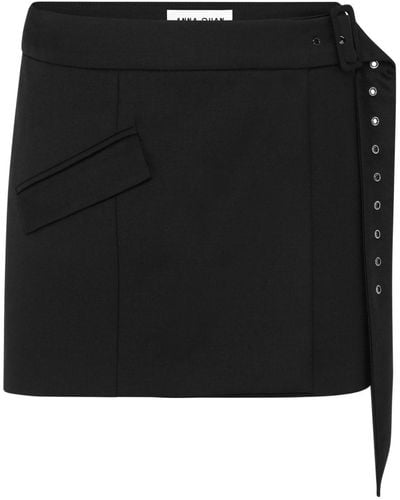 Anna Quan Emma Belted Mini Skirt - Black
