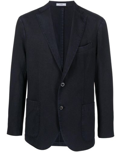 Boglioli Blazer en laine vierge à simple boutonnage - Bleu