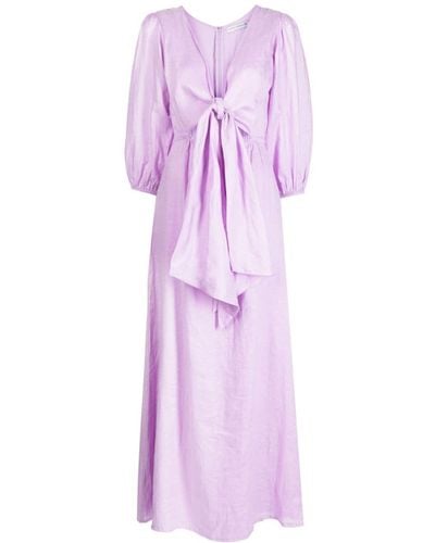 Faithfull The Brand Mia Linen Maxi Dress - Purple