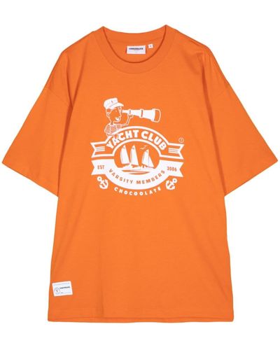 Chocoolate T-Shirt mit grafischem Print - Orange