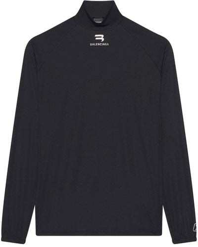 Balenciaga T-shirt a maniche lunghe con stampa - Blu