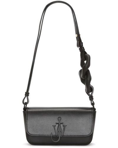 JW Anderson Small Leather Anchor Chain Shoulder Bag - Black