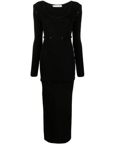 Christopher Esber Wool Midi Dress - Black