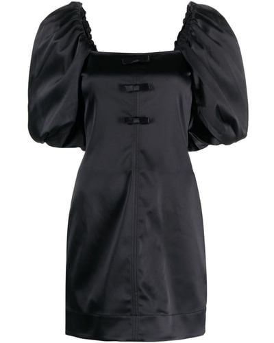 Ganni Mini-jurk Met Strikdetail - Zwart