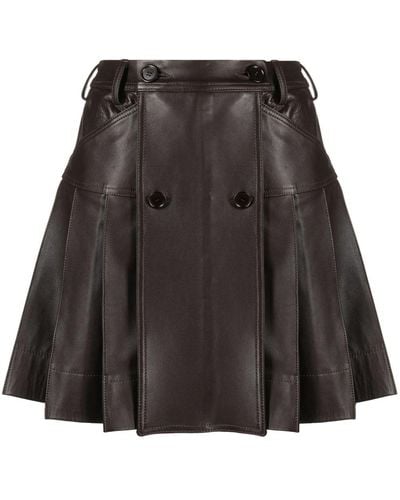 Simone Rocha Leren Mini-rok - Zwart