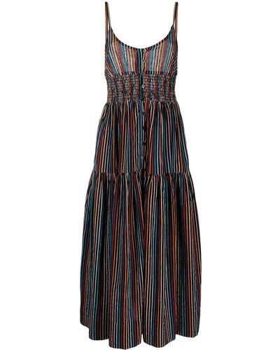 Solid & Striped Gelaagde Maxi-jurk - Zwart