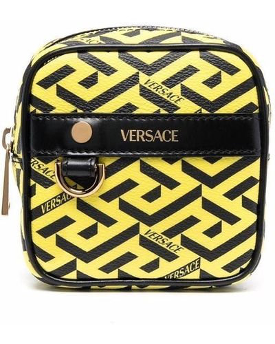 Versace La Greca-print Belt Bag - Yellow