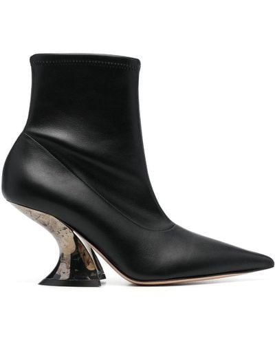 Casadei Elodie 80 Mm Ankle Boots In Nappa - Black