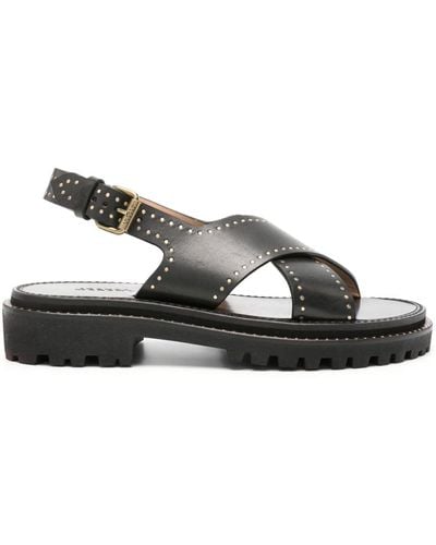 Isabel Marant Stud-embellished Leather Sandals - Black