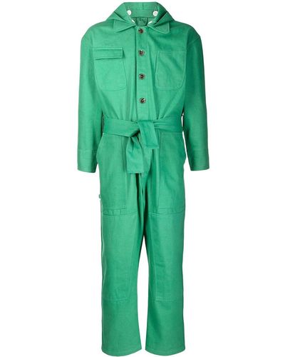 Bode Belted Straight-leg Jumpsuit - Green