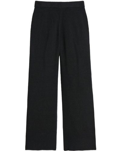 Apparis High-waisted Knitted Trousers - Black