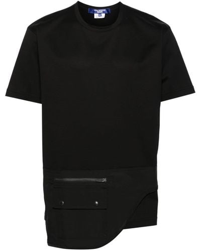 Junya Watanabe ドレープパネル Tシャツ - ブラック