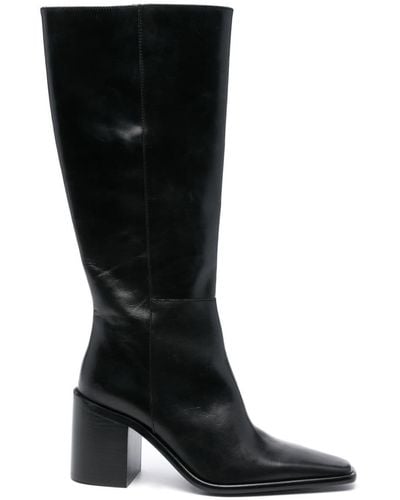 Alohas Berta 80mm Leather Boots - Black