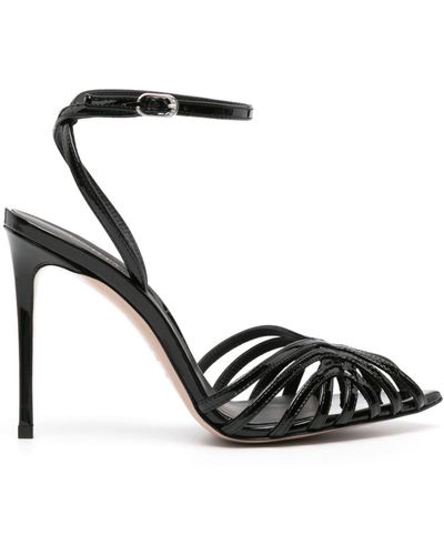 Le Silla Embrace 105mm Leather Sandals - Black