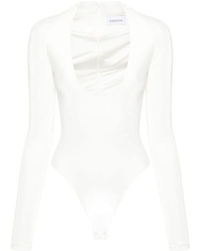 16Arlington Valon Velvet Bodysuit - White