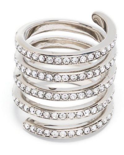 AMINA MUADDI Crystal-embellished Ring - White