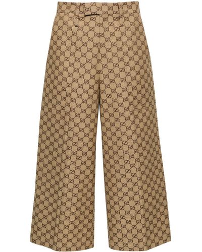 Gucci Broek Met Wijde Pijpen - Naturel