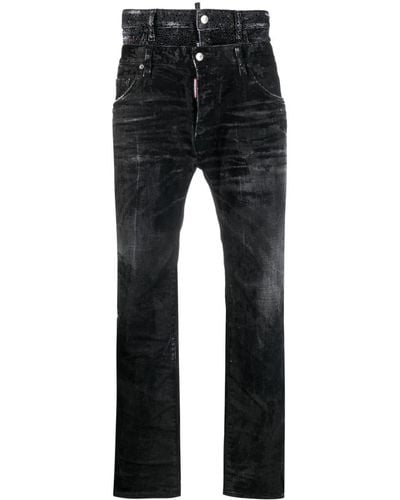 DSquared² Crystal-embellished Slim-cut Jeans - Black