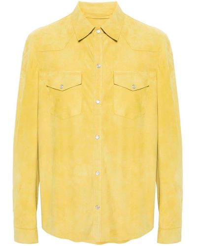 Salvatore Santoro Western-style Suede Shirt - Yellow