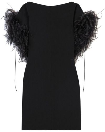 16Arlington Mini-jurk Met Veren - Zwart