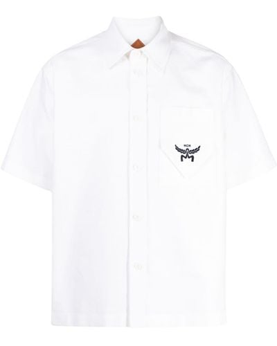 MCM Logo-embroidered Cotton Shirt - White