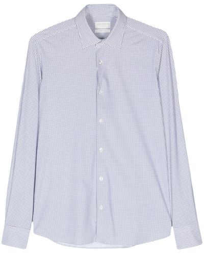 Dell'Oglio Geometric-print Long-sleeve Shirt - Blue