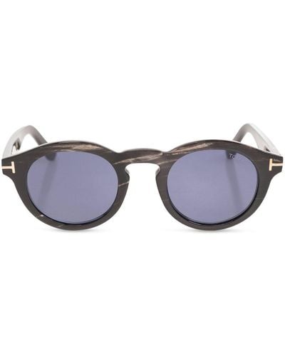 Tom Ford Sonnenbrille mit rundem Gestell - Blau