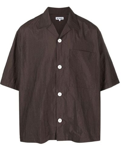 Sunnei Chest-pocket Short-sleeve Shirt - Brown