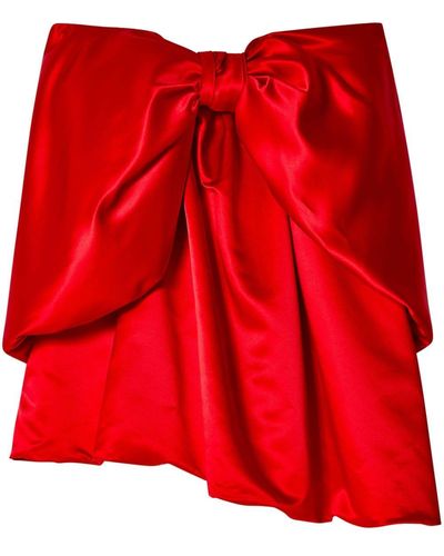 Simone Rocha Bow-embellished Satin Minidress - Red