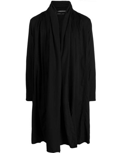 Julius Open-front Midi Coat - Black