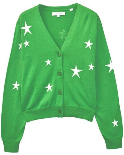 Chinti & Parker Star-pattern Intarsia-knit Cardigan - Green