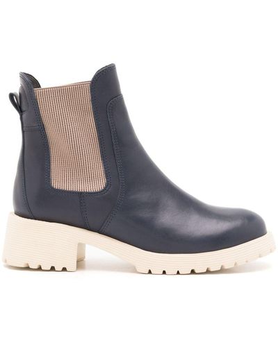 Sarah Chofakian Mirre Leather Ankle Boots - Blue